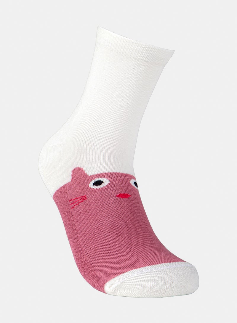 Odds Women's Pack of 3 Half Terry High L-Shape Patterned Socks - Image 4